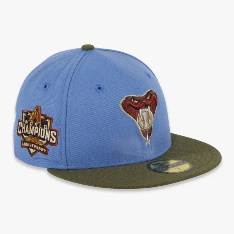 Team logo cap for loyal fan support -New Era x MLB Great Outdoors 'Arizona Diamondbacks 20th Anniversary World Champions' 59Fifty Patch Fitted Hat (Hat Club Exclusive)