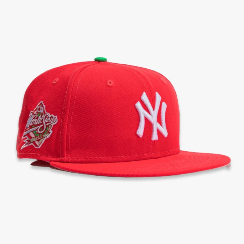 Trucker cap with funny slogan prints -New Era x MLB Ballpark Snacks 'New York Yankees 1999 World Series' 59Fifty Patch Fitted Hat (Hat Club Exclusive)