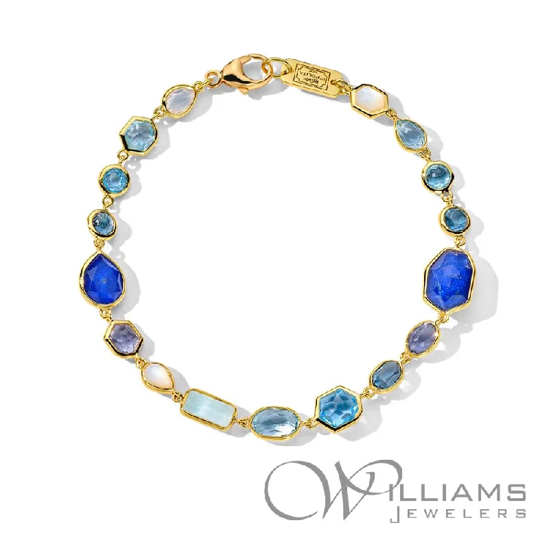 Bangles with aquamarine stones for sea hues -Ippolita Rock Candy 18 Karat Multi-Gem Bracelet