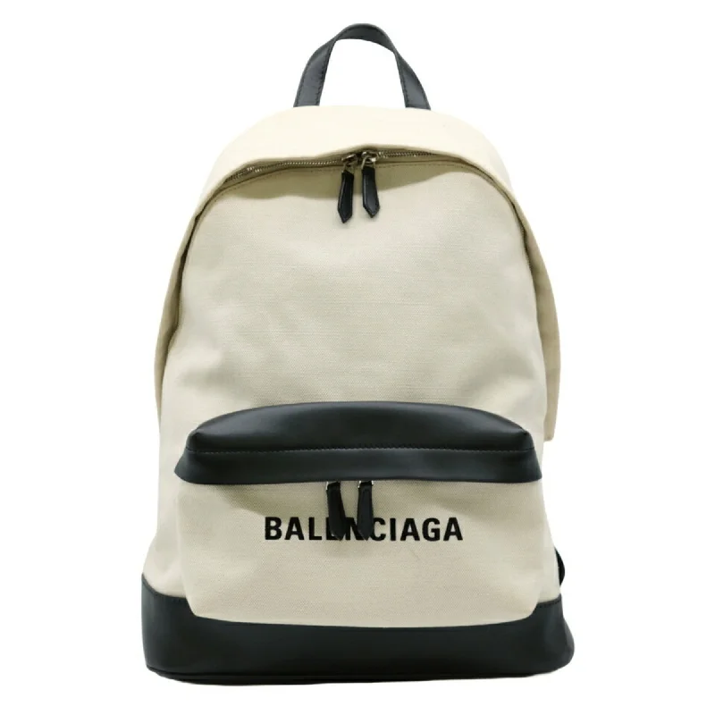 Cotton handle bags for lightweight casual wear -Balenciaga   Canvas Leather Backpack (Pre-Owned)