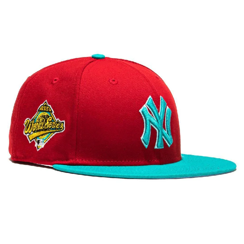 Mesh dad cap for ventilated hot days -New Era x MLB Captain Planet 2.0 'New York Yankees 1996 World Series' 59Fifty Patch Fitted Hat (Hat Club Exclusive)