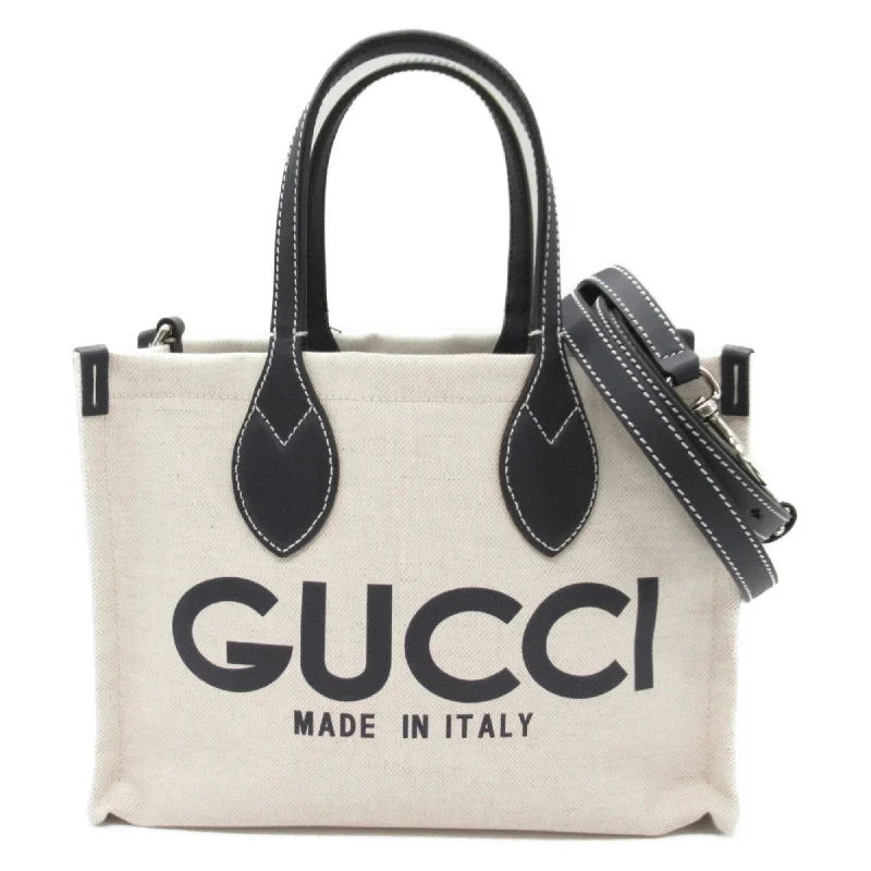 Handle bags with bright neons for visibility -Gucci  Canvas Leather Tote Bag (Pre-Owned)