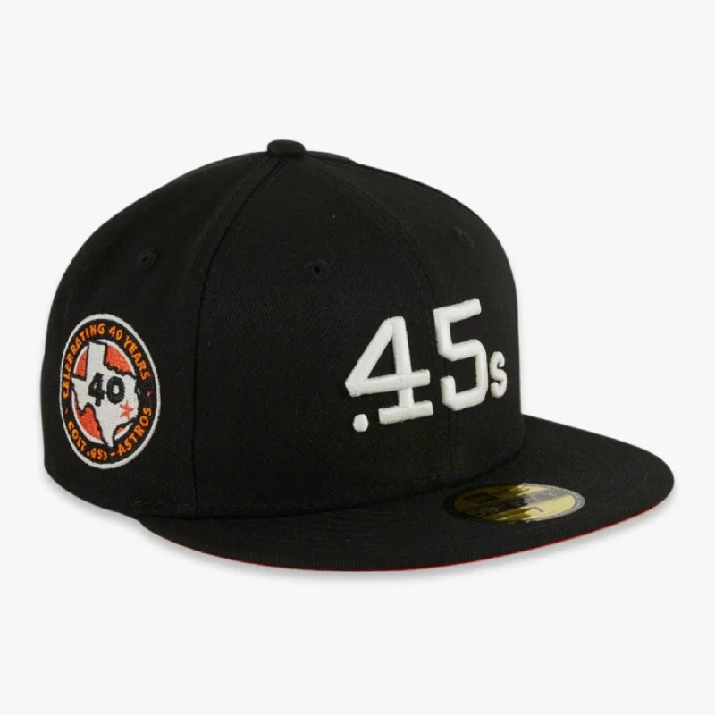 Vintage cap with distressed logo detail -New Era x MLB Glow My God 'Houston Colt .45s 40th Anniversary' 59Fifty Patch Fitted Hat (Hat Club Exclusive)