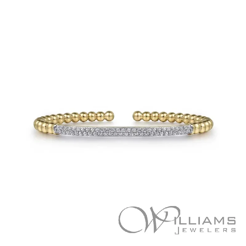 Thin bangles perfect for layering multiple styles -Gabriel & Co. Bujukan 14 Karat Diamond Bracelet