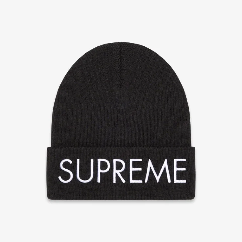 Vintage cap with distressed logo detail -Supreme Beanie 'Capital' Black (FW22)