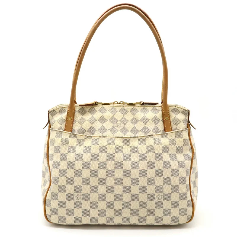 Handle bags with laptop sleeves for work -Louis Vuitton Damier Azur Pvc Shoulder Bag Tote Bag (Pre-Owned)