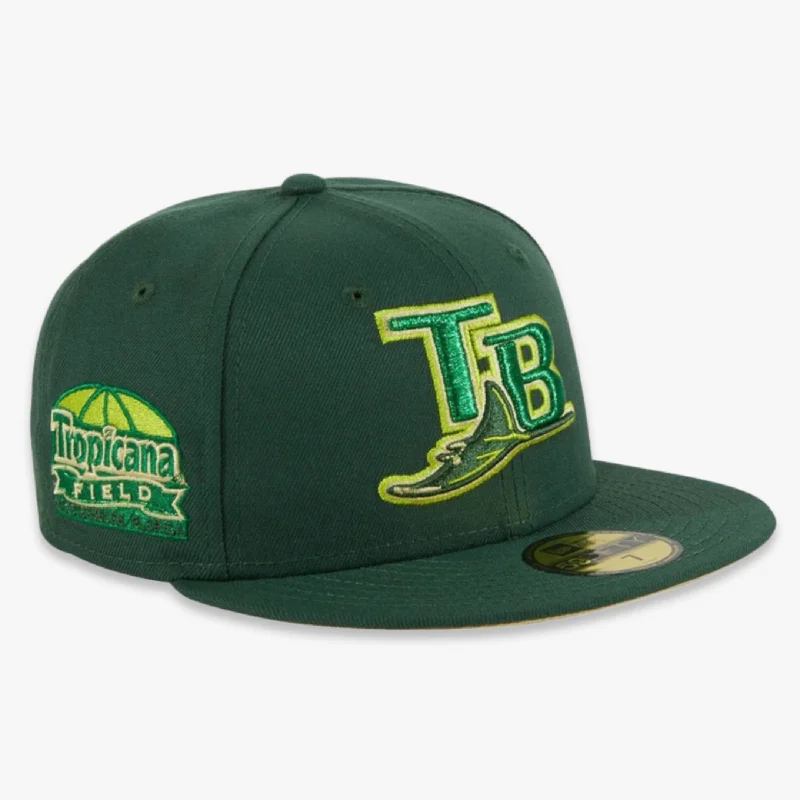 Lightweight sports cap with UV protection -New Era x MLB Crocodile 'Tampa Rays Devil Rays Tropicana Field' 59Fifty Patch Fitted Hat (Hat Club Exclusive)