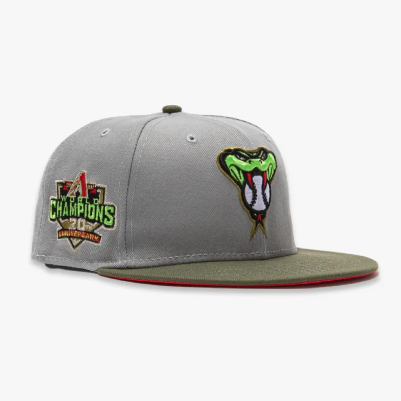 Cotton mesh cap for airy outdoor comfort -New Era x MLB Beer Pack 'Arizona Diamondbacks 2001 World Champions 20th Anniversary' 59Fifty Patch Fitted Hat (Hat Club Exclusive)