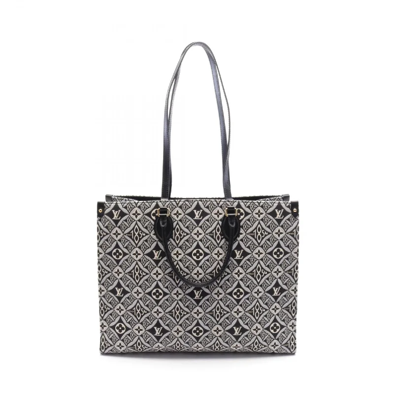 Handle bags with chevron designs for trend -Louis Vuitton   Canvas Leather Tote Bag (Pre-Owned)