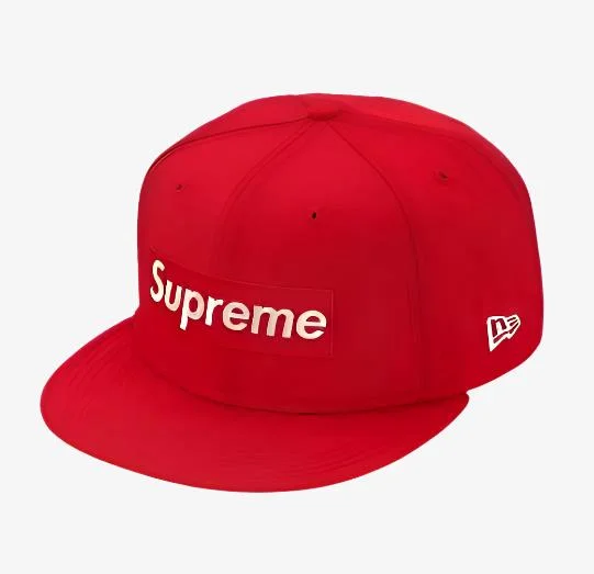 Soft cap for sensitive scalp comfort -Supreme x New Era Fitted Hat '$1M Metallic Boc Logo' Red (SS20)