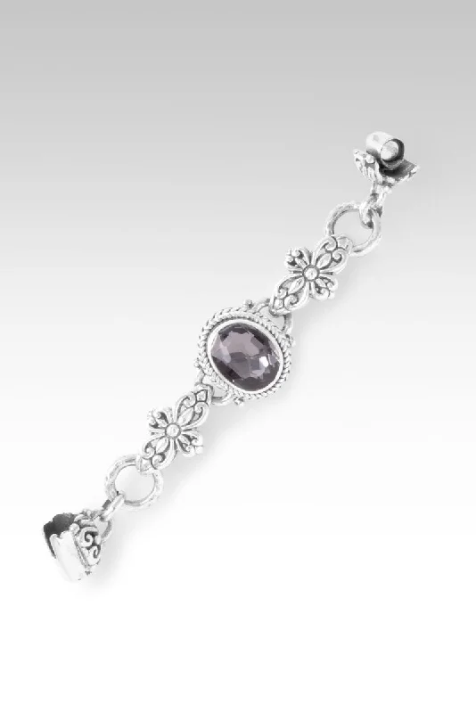 Bracelets with floral sapphire for romantic glow -Bracelet Component™ in Odyssey Black Knight™ Mystic Quartz