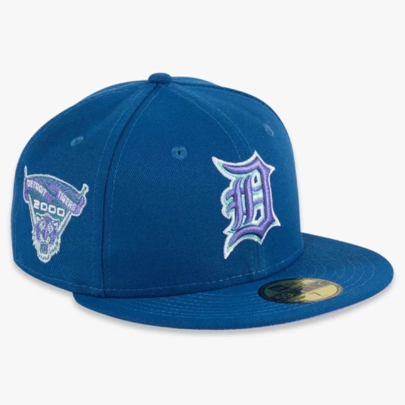 Sports team cap with bold logo front -New Era x MLB Lavender Fields 'Detroit Tigers 2000 Stadium' 59Fifty Patch Fitted Hat (Hat Club Exclusive)