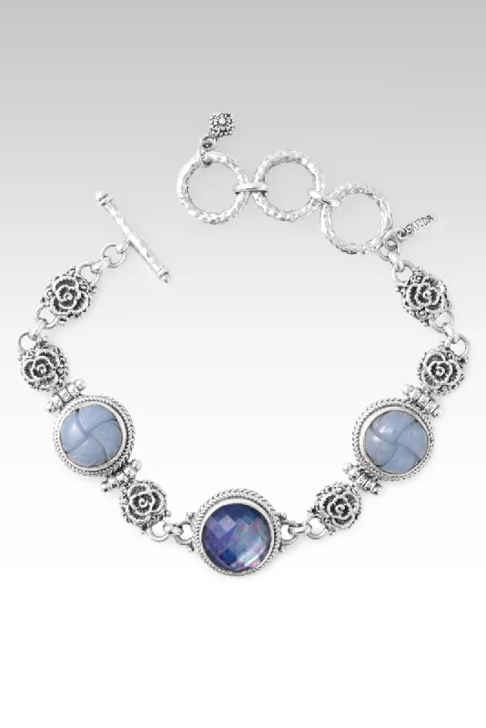 Bracelets with open cuff for easy wear -Abound in Hope Bracelet™ in Lapis Mother of Pearl Quartz Triplet