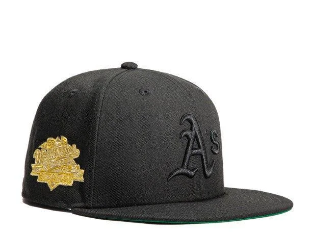 Soft cotton cap with breathable mesh back -New Era x MLB Gold Digger 'Oakland Athletics 1989 World Series' 59Fifty Patch Fitted Hat (Hat Club Exclusive)