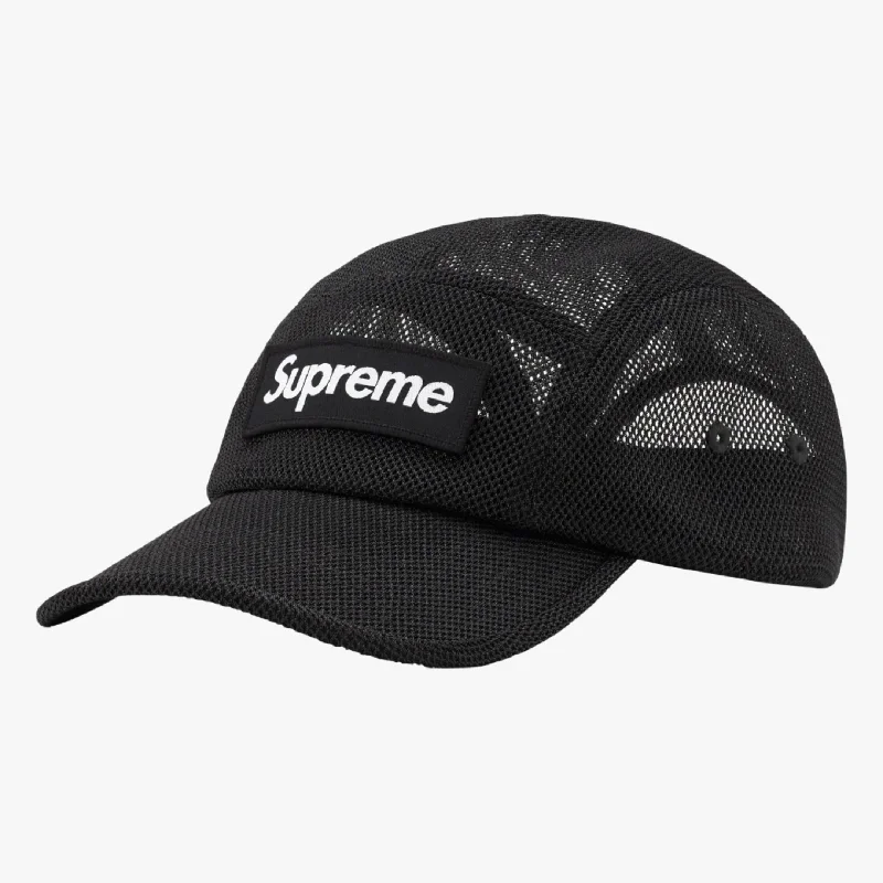 Washed cap with soft vintage feel -Supreme x Cordura Camp Cap 'Mesh' Black (SS23)