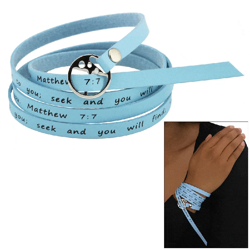 Bracelets with sleek topaz for icy shine -Ask & It Will Be Given Matthew 7:7 Wrap Bracelet