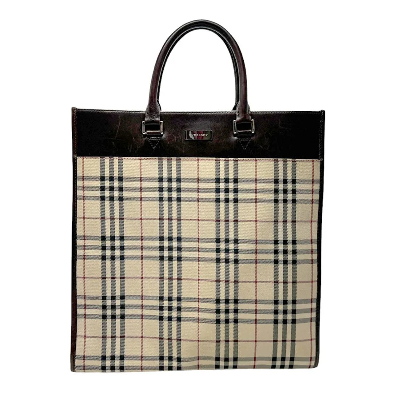 Handle bags with tropical prints for summer -Burberry   Canvas Leather Handbag Tote Bag (Pre-Owned)