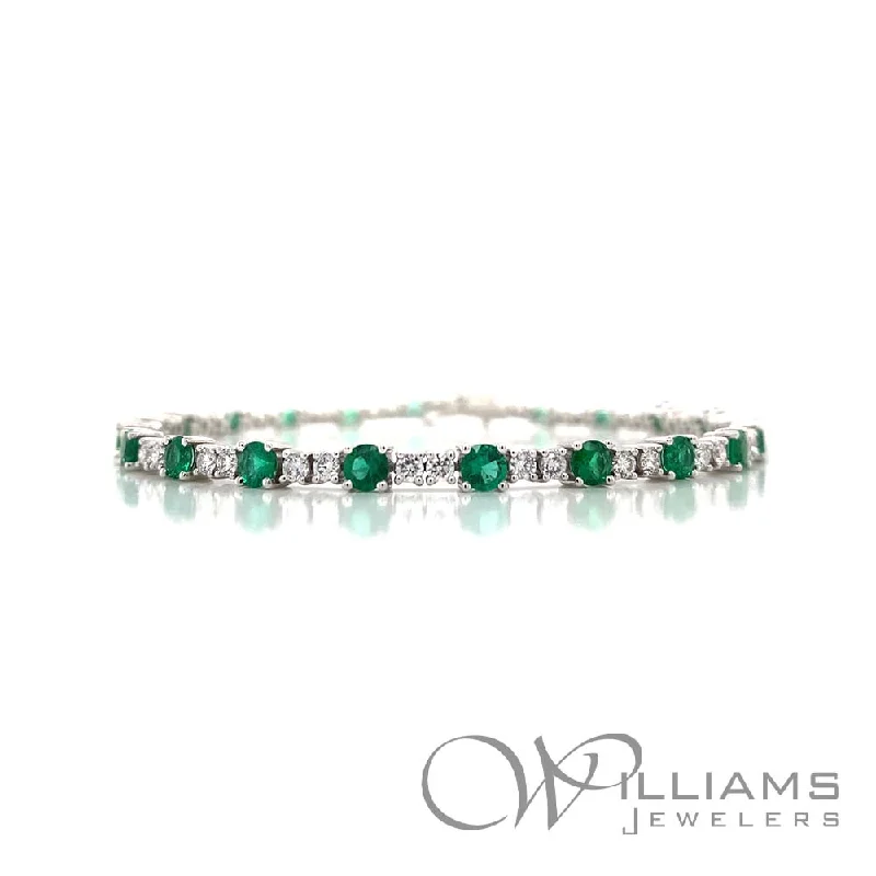 Bangles with faceted garnet for deep shine -Williams Signature 18 Karat Emerald Bracelet