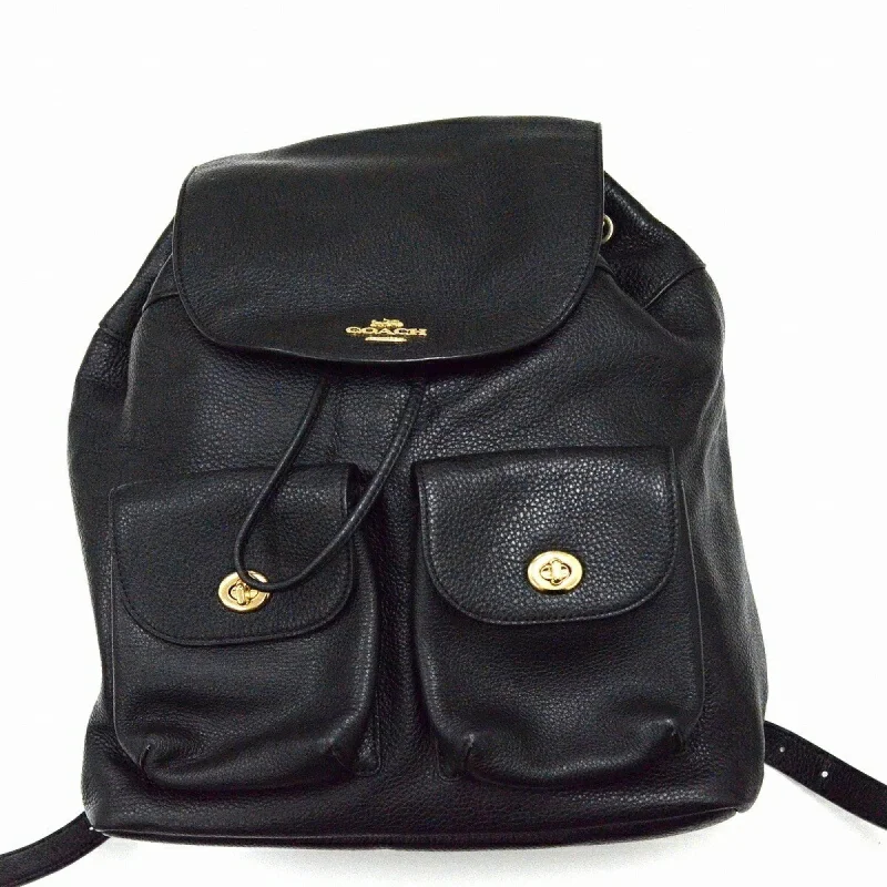 Handle bags with side pockets for organization -Coach  Leather Backpack (Pre-Owned)