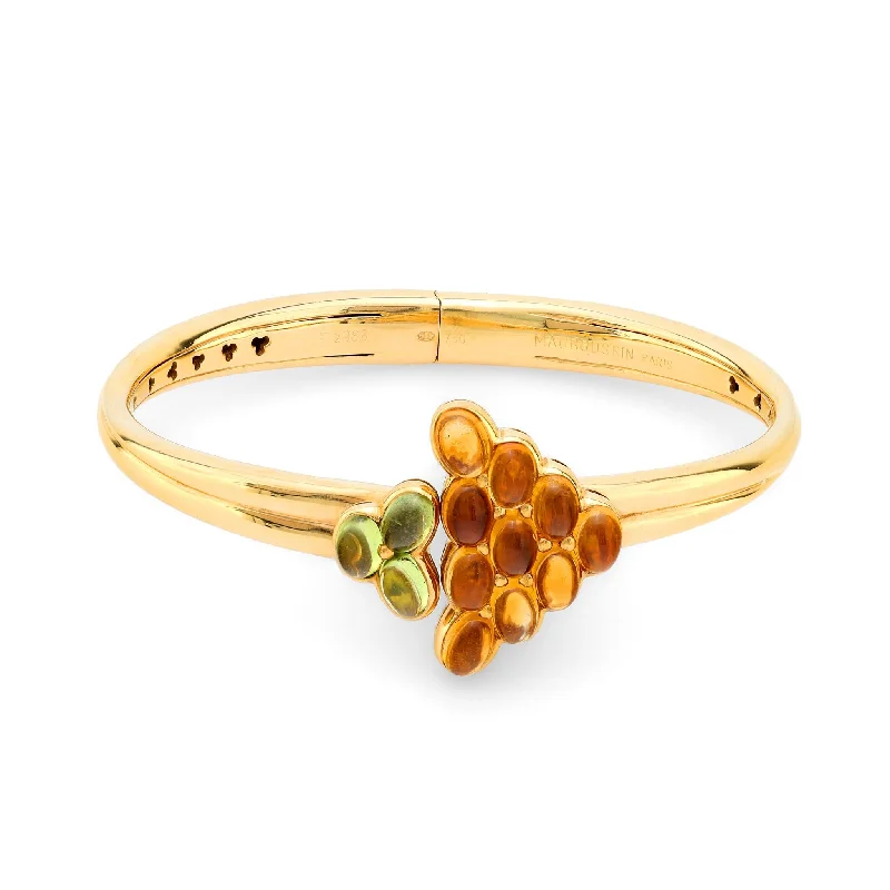 Bracelets with starburst topaz for radiant beauty -Mauboussin Paris 7.40 total weight gemstone 18k yellow gold bangle