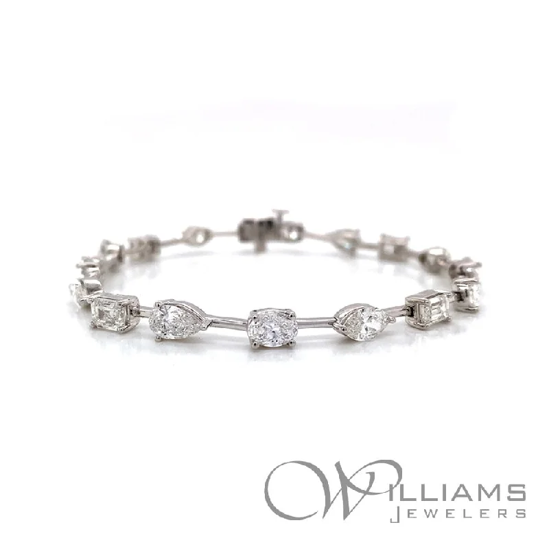 Bracelets with floral sapphire for romantic glow -Williams Signature 14 Karat Diamond Bracelet