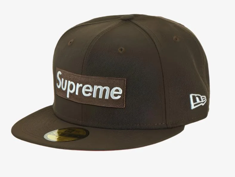 Designer dad cap for upscale casual flair -Supreme x New Era Fitted Hat 'No Comp Box Logo' Brown (FW21)