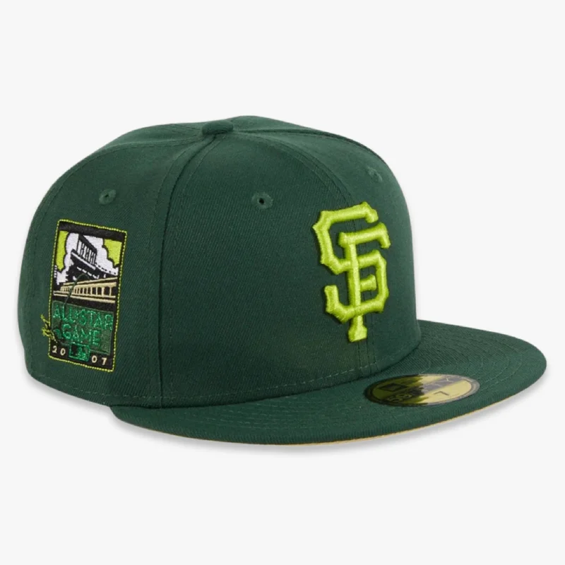 Premium cap with leather strap accent -New Era x MLB Crocodile 'San Francisco Giants 2007 All-Star Game' 59Fifty Patch Fitted Hat (Hat Club Exclusive)