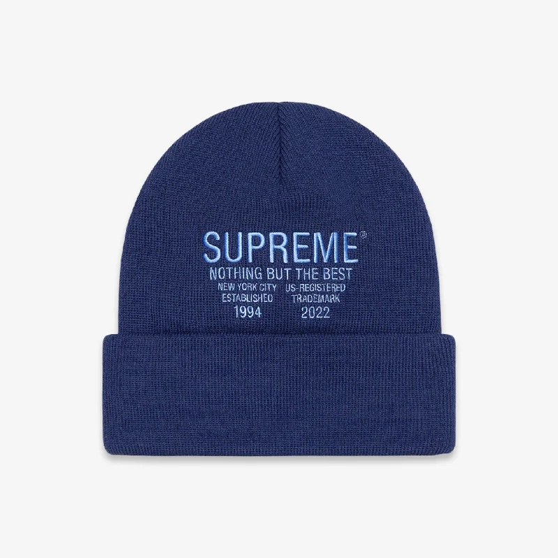 Camouflage cap with adjustable strap back -Supreme Beanie 'Nothing But' Navy (FW22)