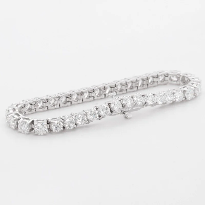 Bracelets with smoky quartz for muted tones -14k White Gold Diamond Tennis Bracelet 12.27ctw G SI1 6.50" 18.9g