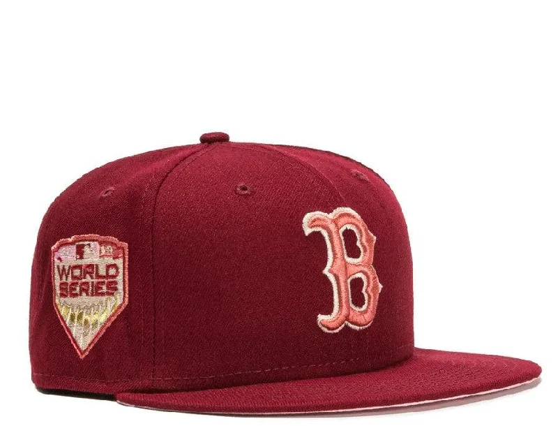 Camouflage dad cap for subtle outdoor blend -New Era x MLB Red Velvet 'Boston Red Sox 2018 World Series' 59Fifty Patch Fitted Hat (Hat Club Exclusive)