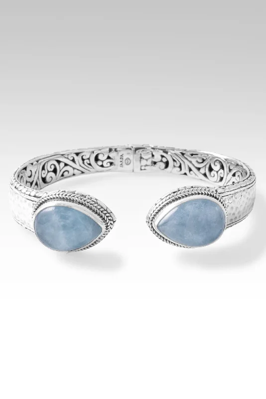 Bangles with sleek opal for iridescent charm -Blessed with Abundance Tip-to-Tip Bracelet™ in Aquamarine