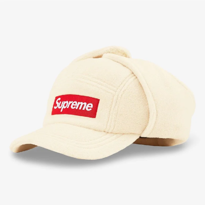 Black baseball cap for sleek all-black looks -Supreme x Polartec Earflap Camp Cap Natural (FW21)