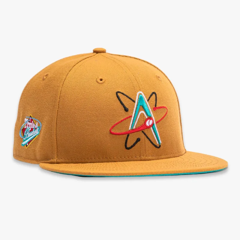 Affordable cap for budget-friendly headwear options -New Era x MLB Burger Pack 'Albuquerque Dukes Triple A Baseball' 59Fifty Patch Fitted Hat (Hat Club Exclusive)