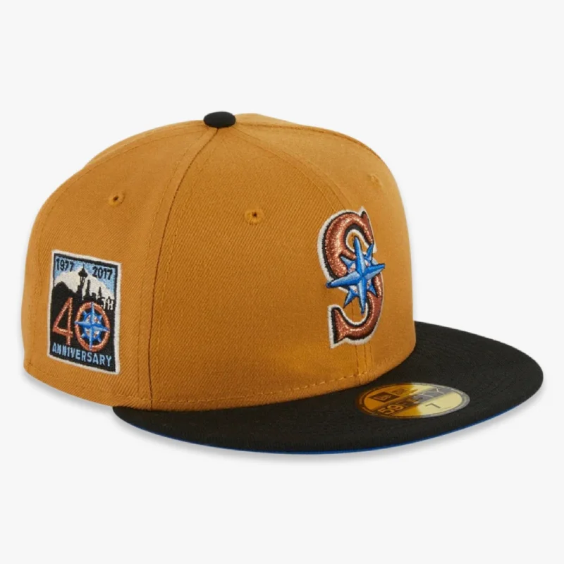 Minimalist cap for sleek simple style -New Era x MLB Ancient Egypt 'Seattle Mariners 40th Anniversary' 59Fifty Patch Fitted Hat (Hat Club Exclusive)