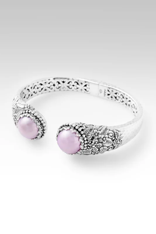 Bracelets with heart-shaped ruby stone charms -Bloom Where You are Planted Tip-to-Tip Bracelet™ in Pink Mabe Pearl