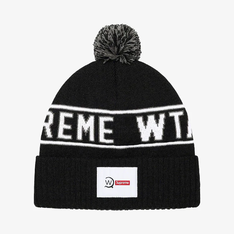 Premium leather cap with stitched logo detail -Supreme x WTAPS Beanie Black (FW21)