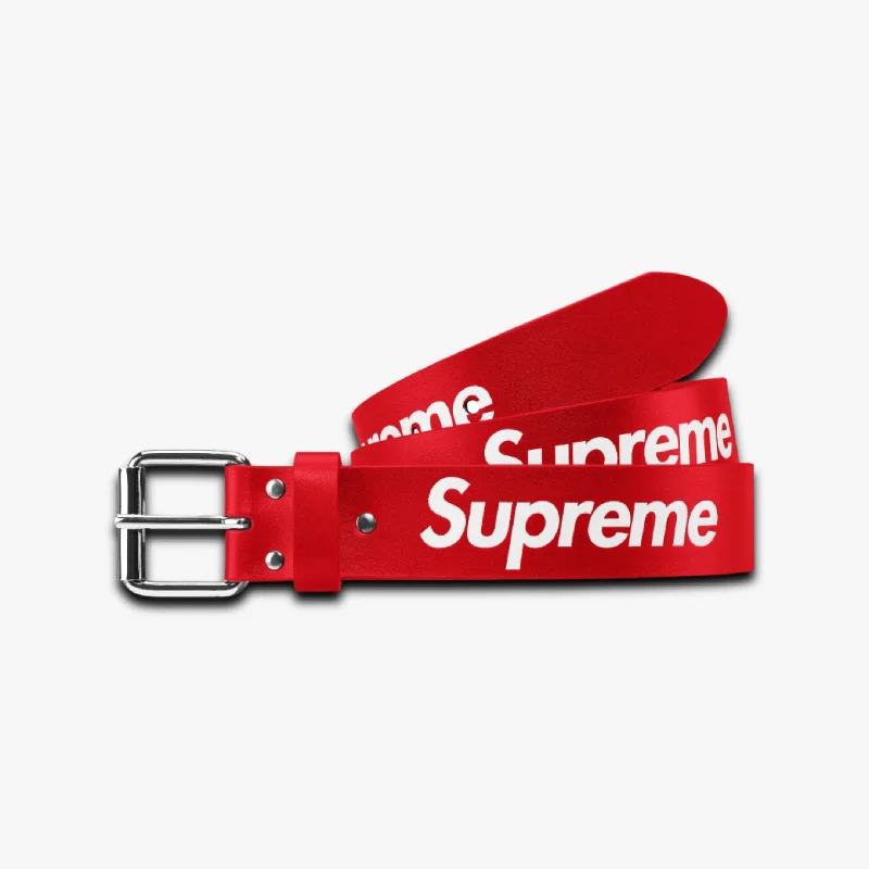 Canvas trucker cap for tough outdoor wear -Supreme Repeat Leather Belt Red (SS23)