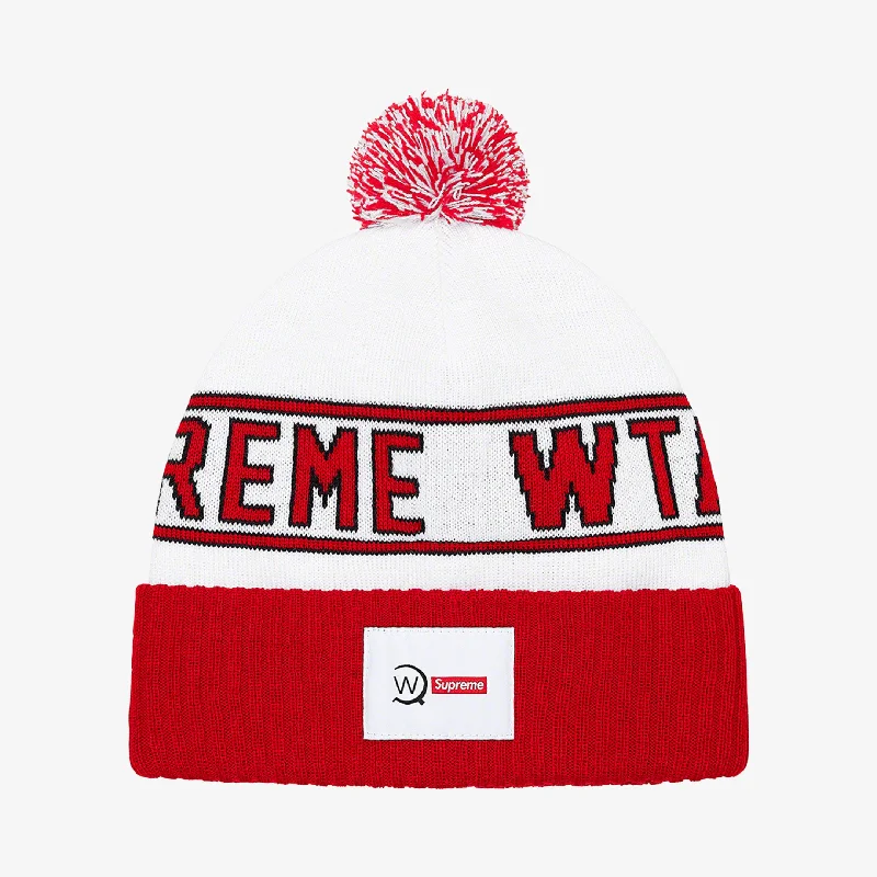 Washed denim cap for broken-in softness -Supreme x WTAPS Beanie White (FW21)