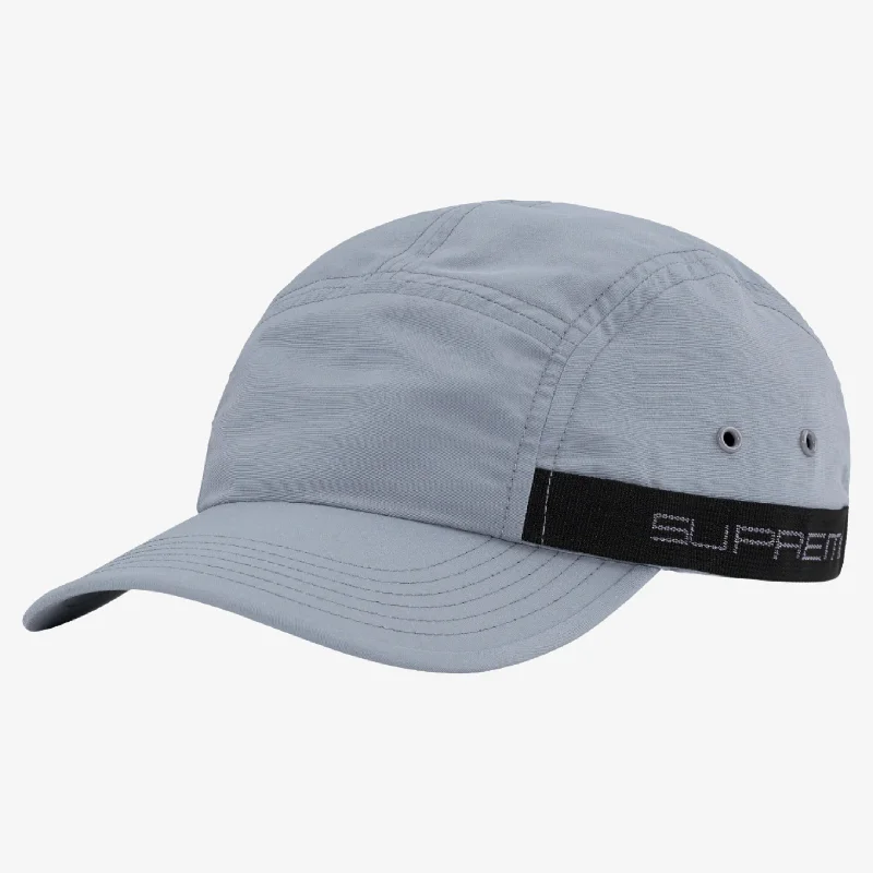 Premium cap with leather strap accent -Supreme Camp Cap 'Sport Webbing' Grey (SS23)