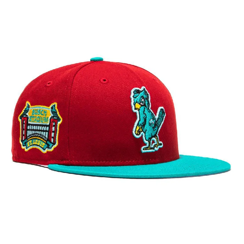 Vintage cap with distressed logo detail -New Era x MLB Captain Planet 2.0 'St. Louis Cardinals Busch Stadium' 59Fifty Patch Fitted Hat (Hat Club Exclusive)