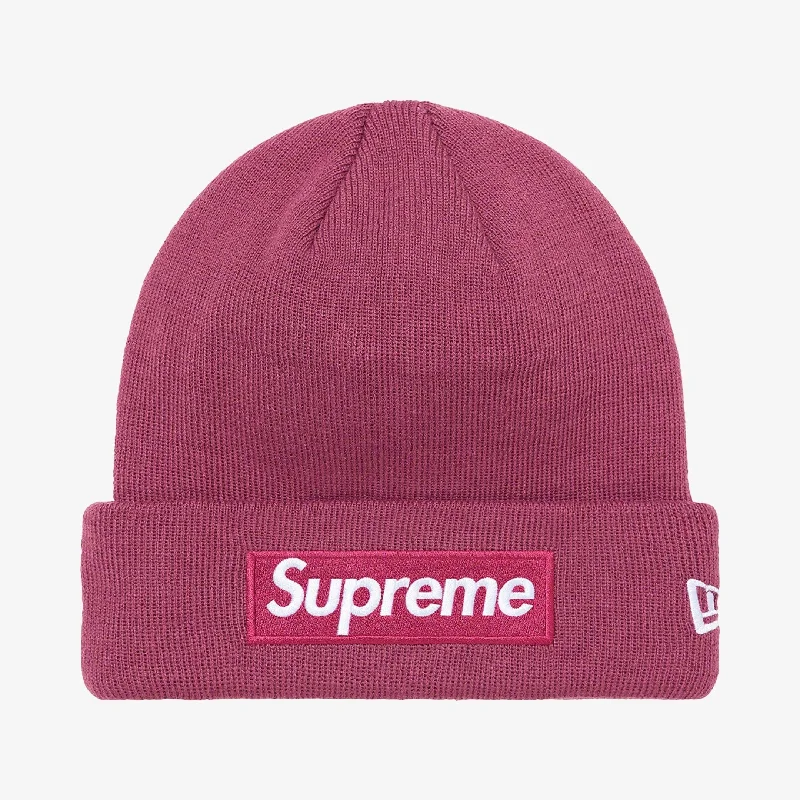 Fitted baseball cap for team uniform fit -Supreme x New Era Beanie 'Box Logo' Plum (FW21)