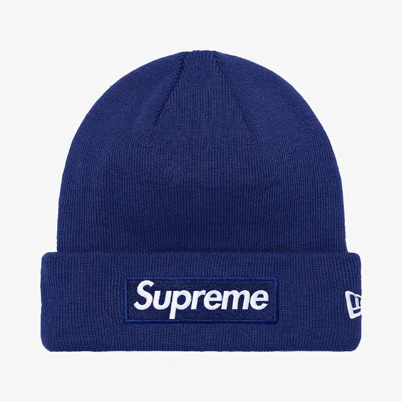 Black mesh cap for breathable summer wear -Supreme x New Era Beanie 'Box Logo' Washed Navy (FW21)