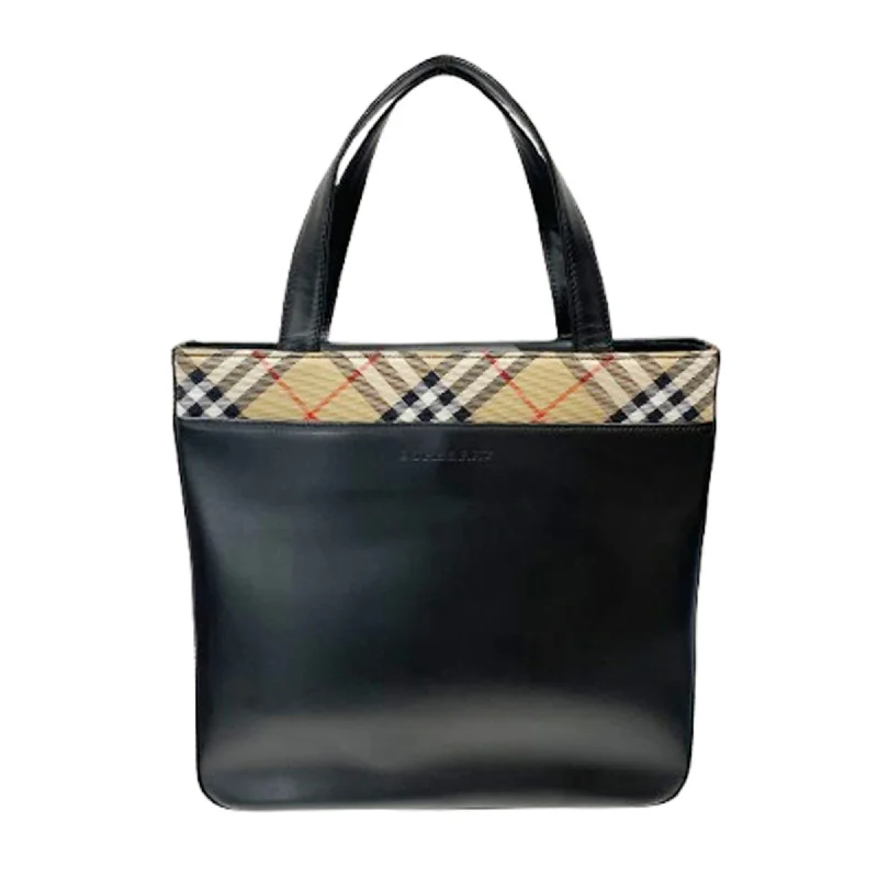 Handle bags with geometric patterns for modernity -Burberry  Leather Tote Bag (Pre-Owned)