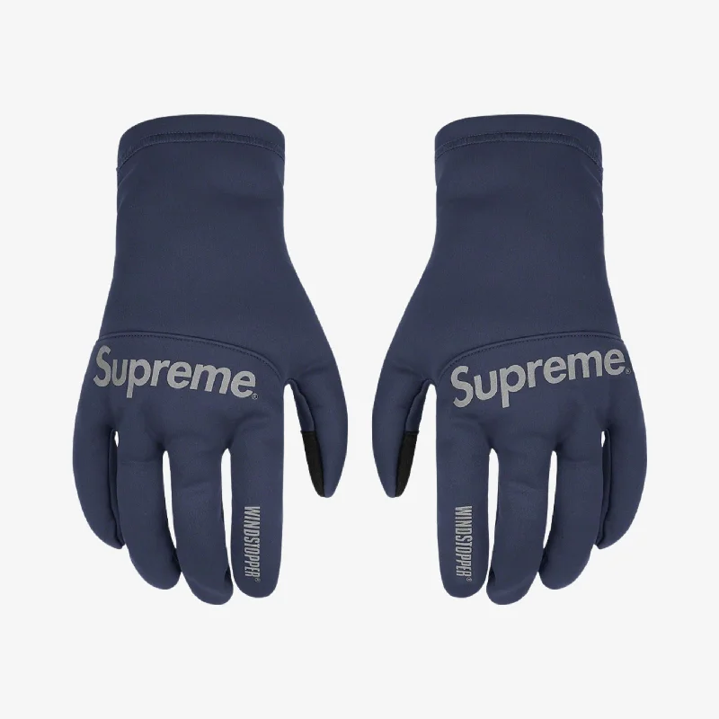 Fitted trucker cap for custom head fit -Supreme WINDSTOPPER Gloves Navy (FW21)