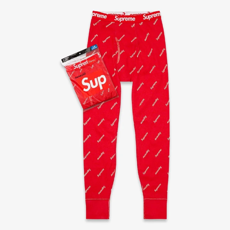 Affordable cap for budget-friendly headwear options -Supreme x Hanes Thermal Pant (1 Pack) Red Logos (FW20)