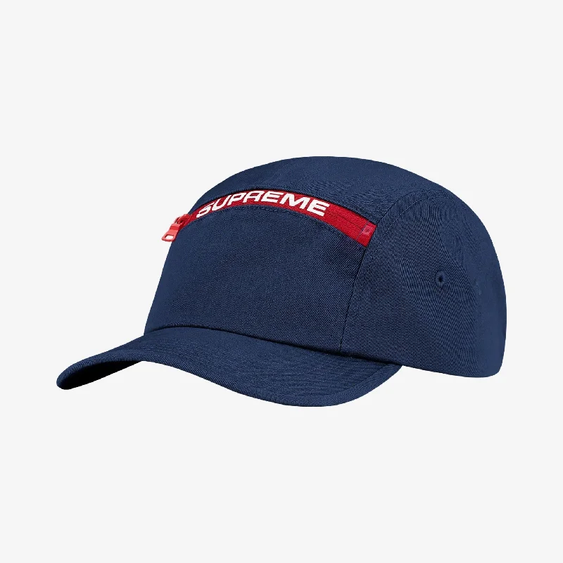 Durable canvas cap for rugged outdoor use -Supreme Top Zip Camp Cap Navy (FW21)