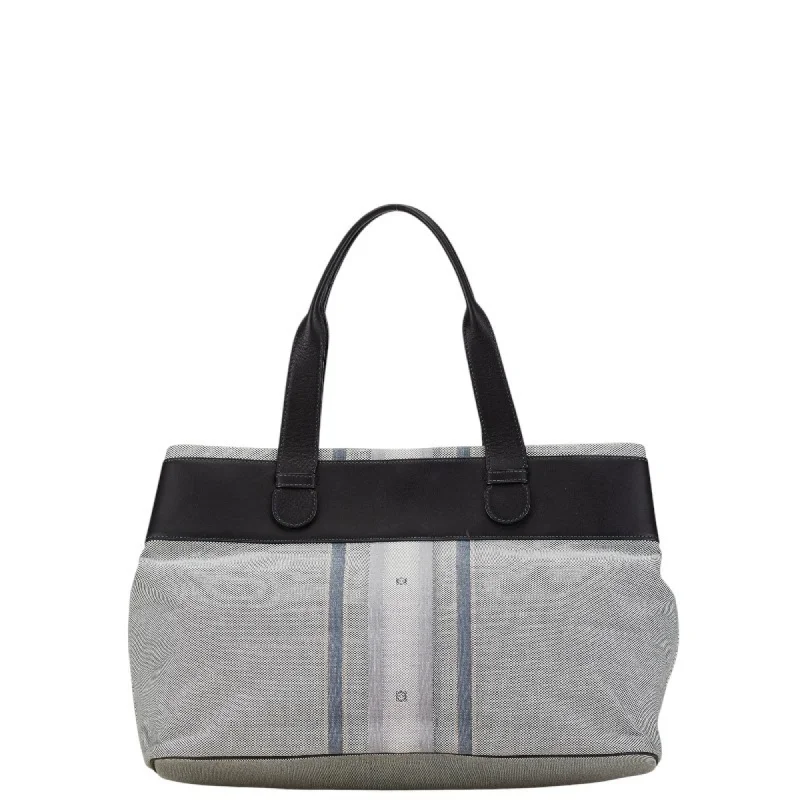 Handle bags with inner compartments for essentials -Loewe  Navy Canvas Leather Tote Bag (Pre-Owned)