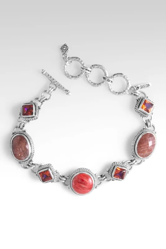 Bangles with raw sapphire for rugged chic -Blessed with Abundance Bracelet™ in Orange Sunstone