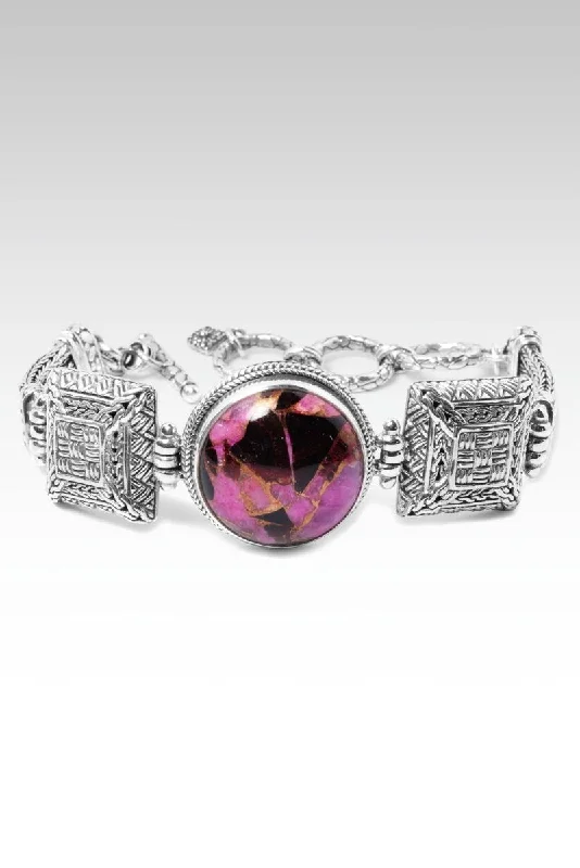 Bangles with pave-set diamonds for dazzle -Among the Reeds Bracelet™ in Pink Calcite