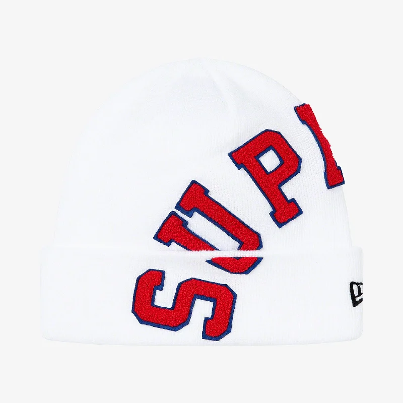 Mesh dad cap for ventilated hot days -Supreme x New Era Beanie 'Big Arc' White (FW20)